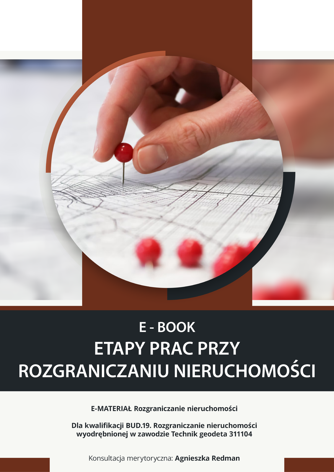 Grafika przedstawia fragment mapy, na której zaznaczane są punkty znajdujące się w obszarze zainteresowania geodety podczas rozgraniczania nieruchomości.