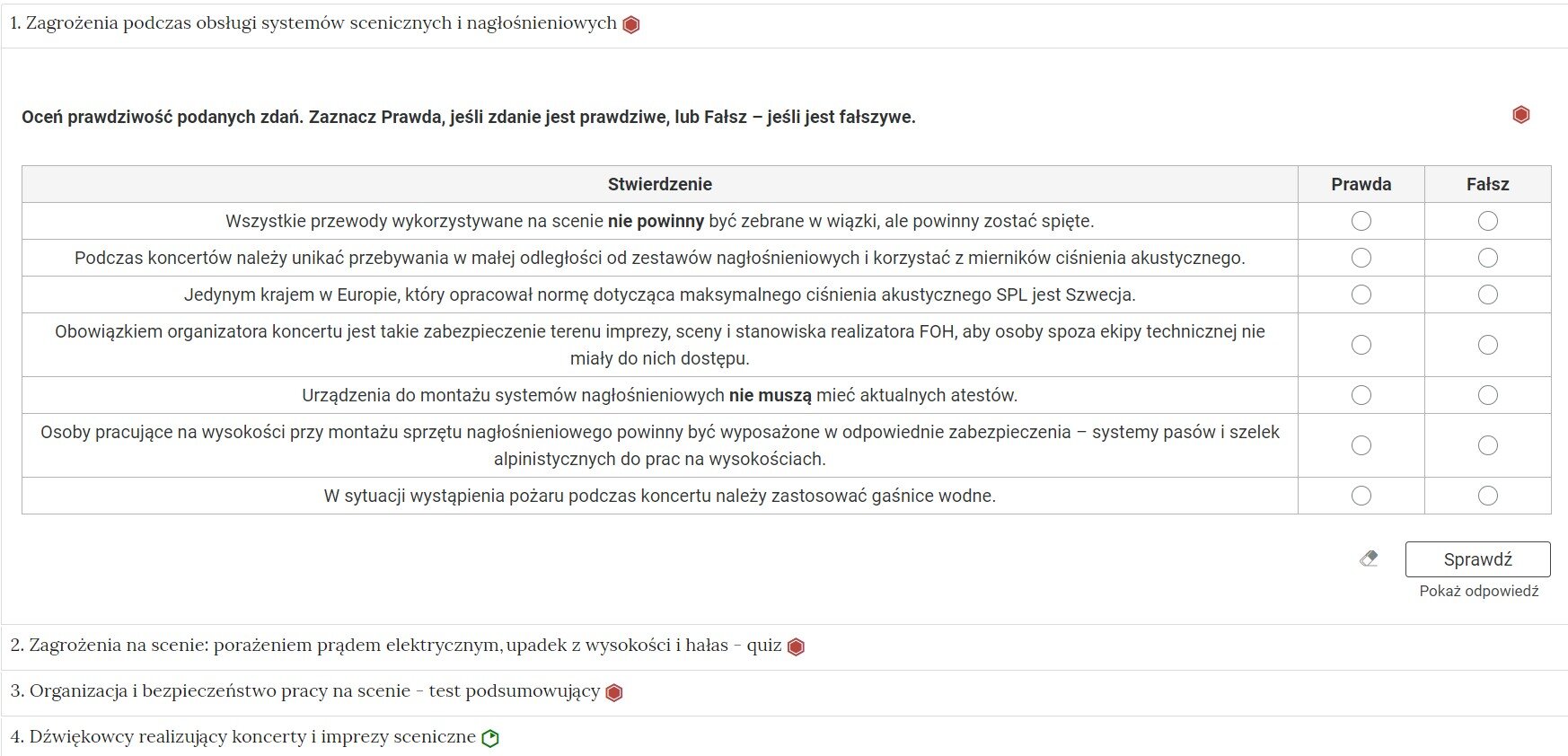 Grafika przedstawia widok pojedynczego zadania z interaktywnego materiału sprawdzającego, na prawo od nazwy zadania widnieje ikonka informująca o poziomie trudności zadania.
