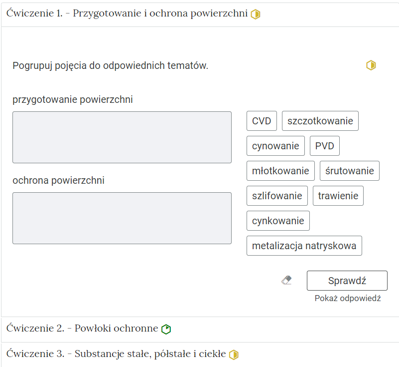 Widok przykładowego zadania