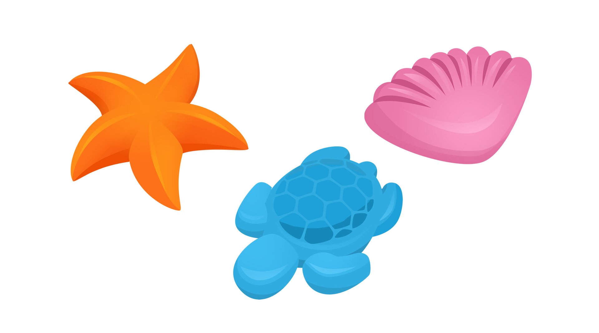 Na ilustracji znajdują się foremki do piasku.