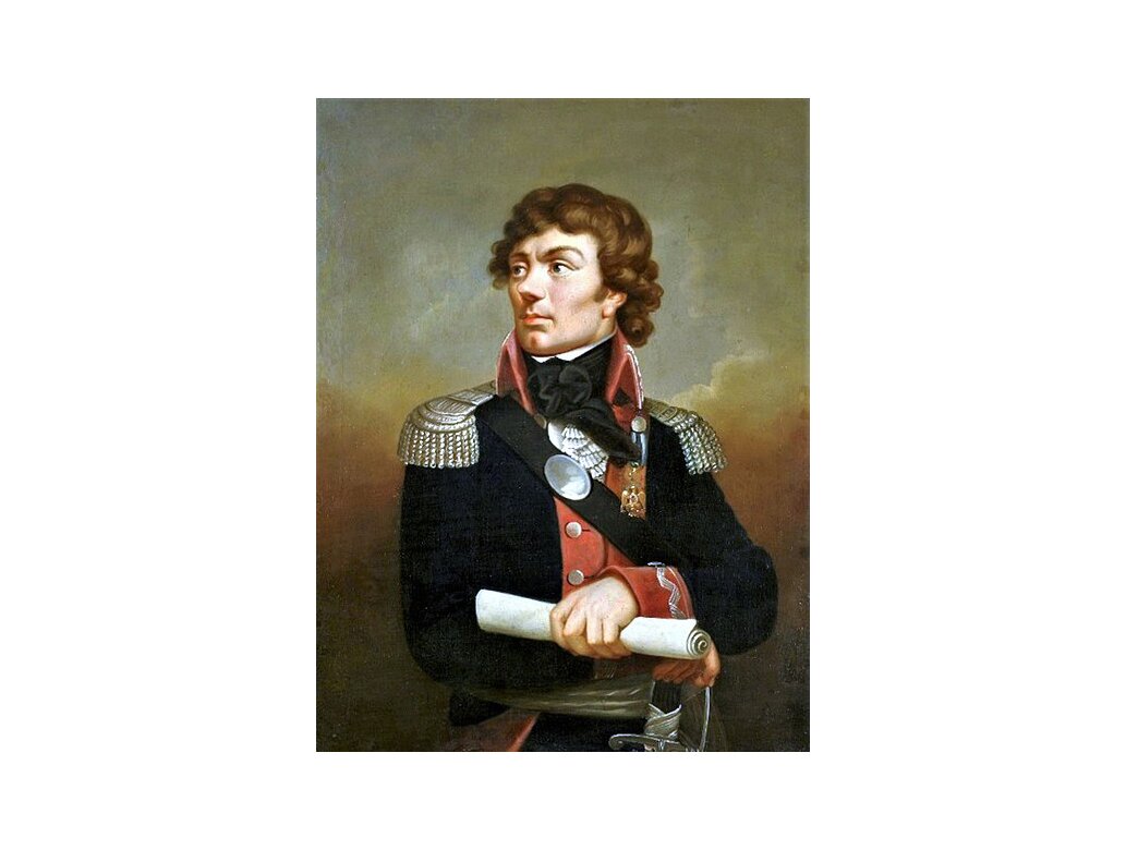 Obraz przedstawia Tadeusza Kościuszko trzymającego zwinięty papier. Stoi pośrodku w staromodnym mundurze wojskowym. Patrzy w dal. Tułów jest skierowany lekko w prawą stronę, zaś głowa w lewą.