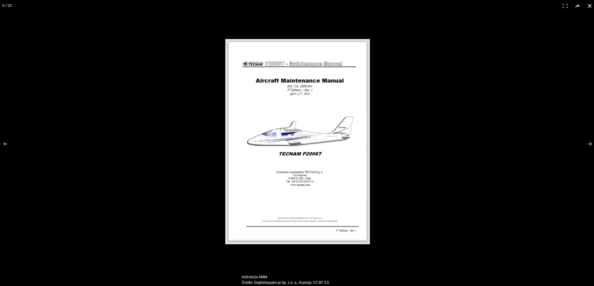 Ilustracja przedstawia widok wybranej okładki danego dokumentu. Na środku ekranu znajduje się grafika. Po lewej i prawej strzałki. W prawym górnym rogu przyciski funkcyjne a w lewym górnym rogu widnieje informacja o numerze grafiki i ilości wszystkich grafik. Pod ilustracją znajduje się jej tytuł.