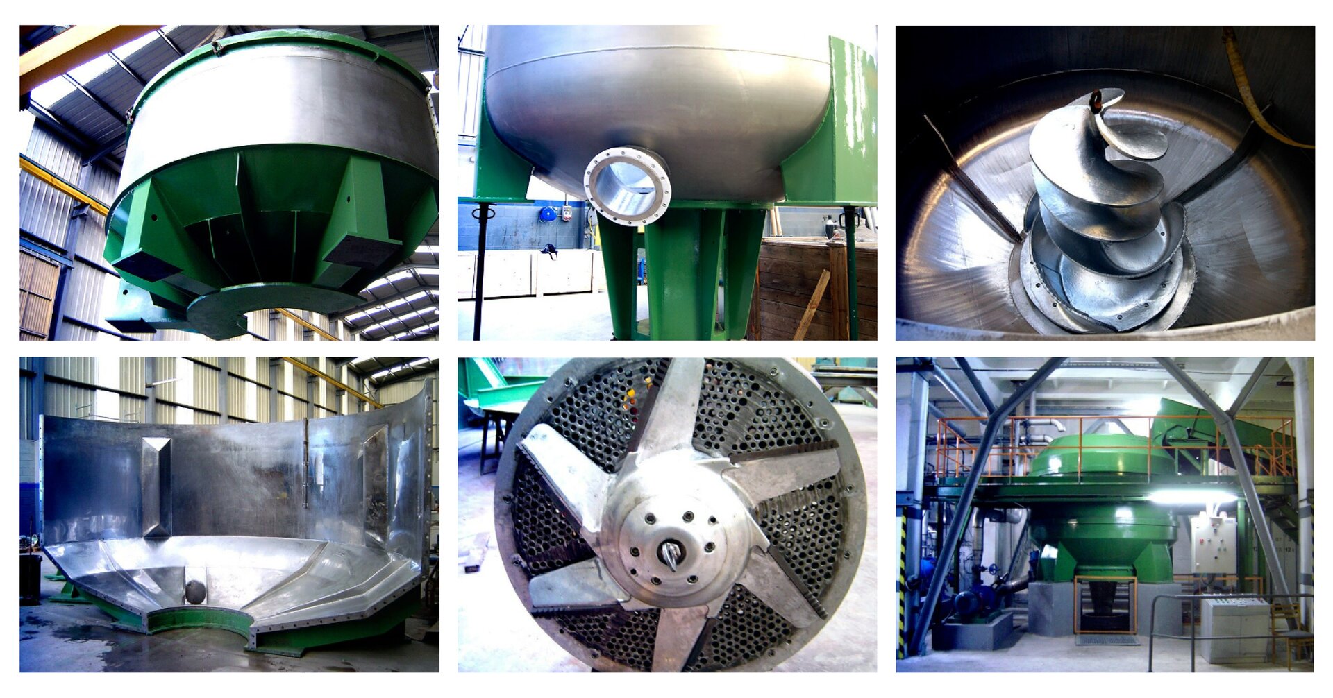 Na grafice widoczne jest sześć zdjęć. Każde ukazuje rozwłókniacz z innej perspektywy. Na pierwszym zdjęciu widoczny jest duży bęben, na drugim dolny otwór wirnika, na trzecim wirnik znajdujący się wewnątrz bębna. Na czwartym zdjęciu widoczny jest przekrój przez bęben. Na czwartym widoczne jest sito. Na ostatnim widoczne jest całe urządzenie z oddalenia.