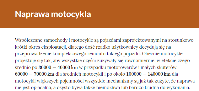 Przykładowy widok e‑booka z nagłówkiem i treścią.