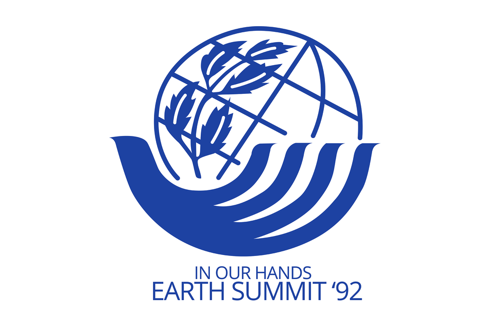 Ilustracja przedstawiająca logo Szczytu Ziemi w Rio de Janeiro z 1992 roku
