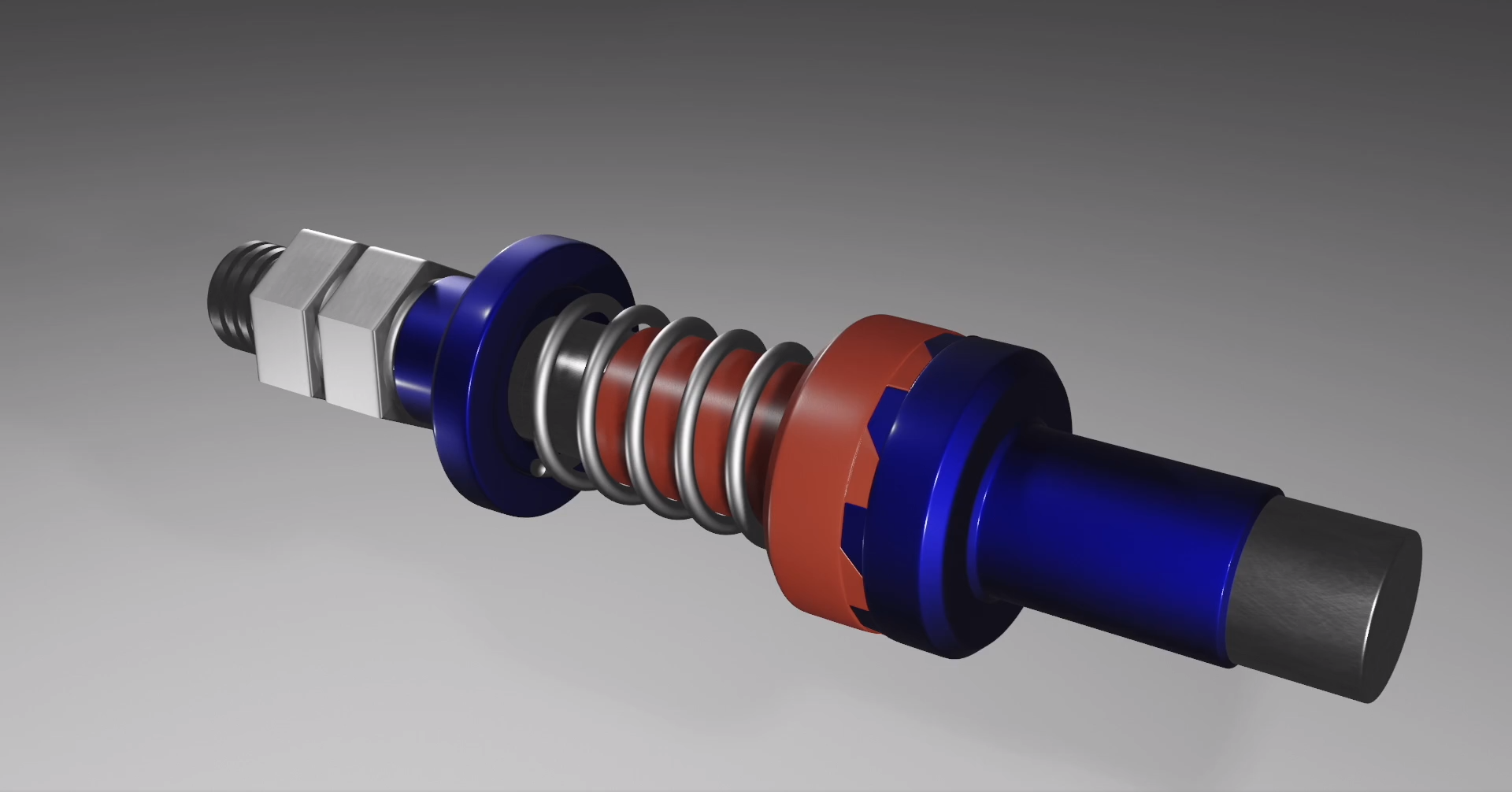 Ilustracja przedstawia sprzęgło kłowe, zbudowane jest z tarczy z kłami, sprężyny oraz z drugiej tarczy, o którą zaczepiają się kły