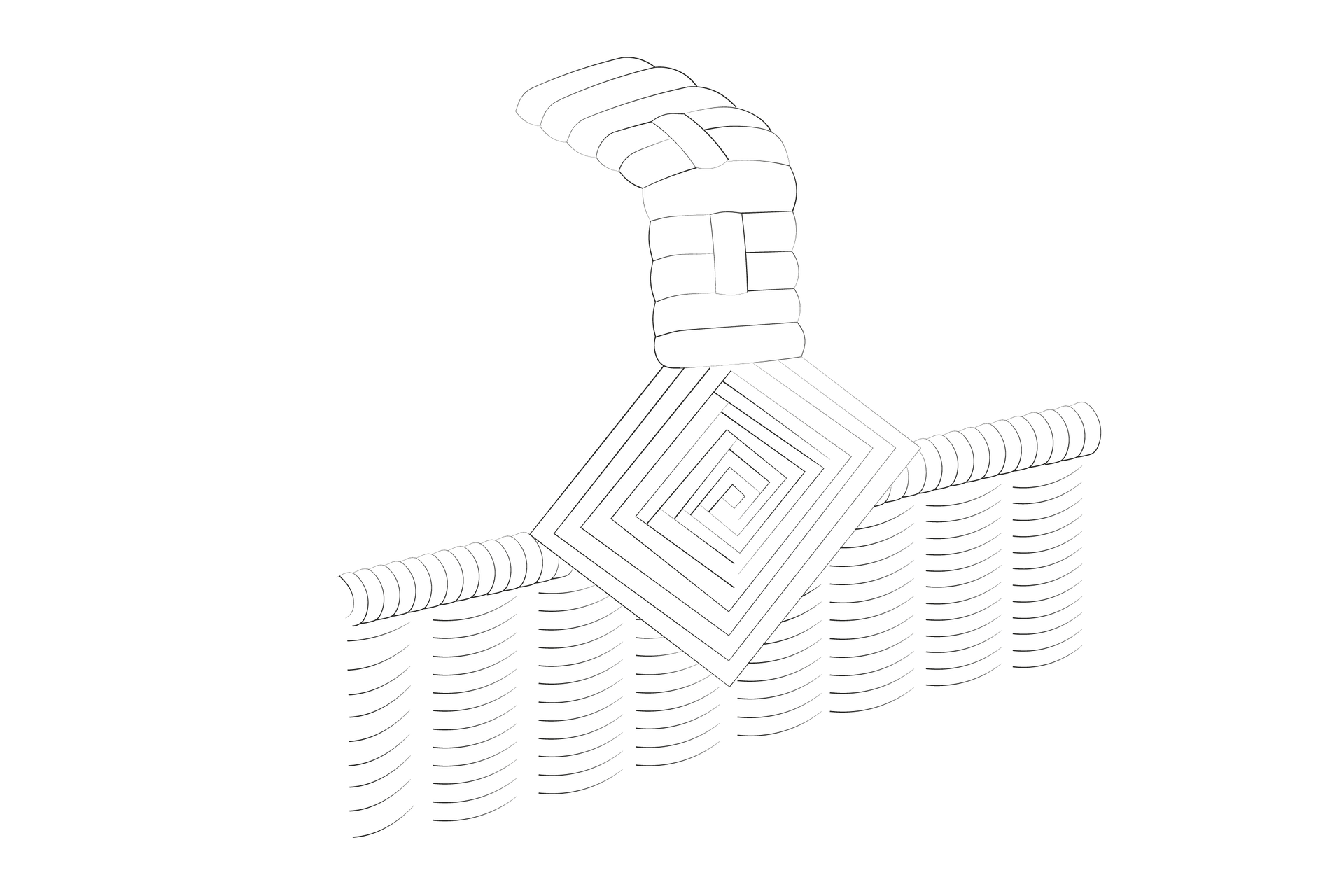 Grafika przedstawia więzadło rombowe. Opis więzadła znajduje się w treści powyżej.
