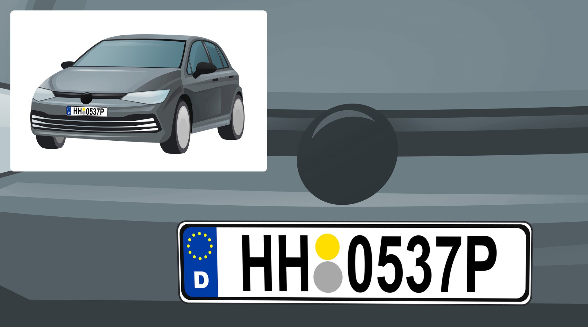 Ilustracja przedstawia samochód z niemiecką rejestracją.