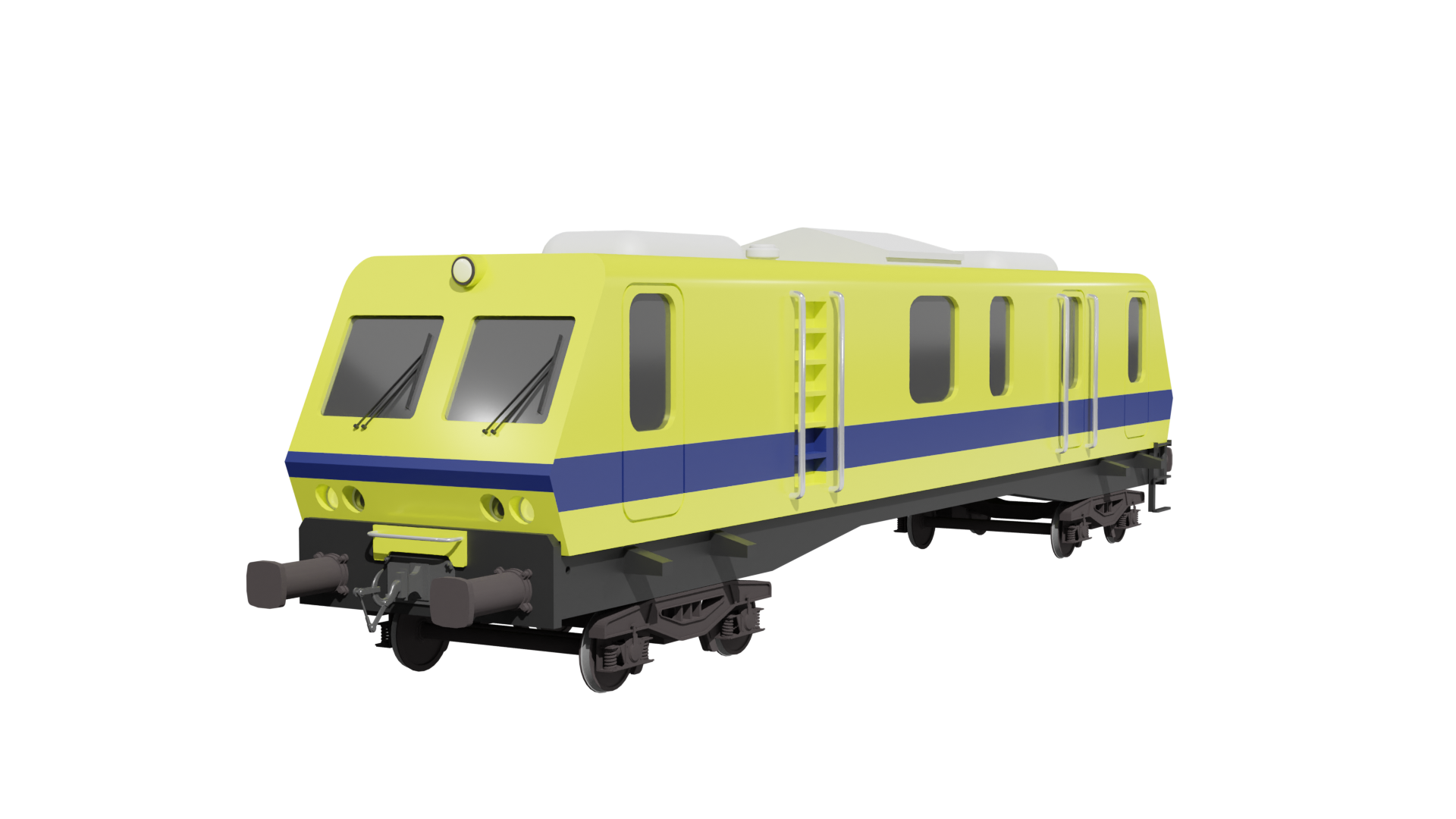 Grafika przedstawia drezynę pomiarową e em sto dwadzieścia zet. Kabina drezyny znajduje się z przodu.