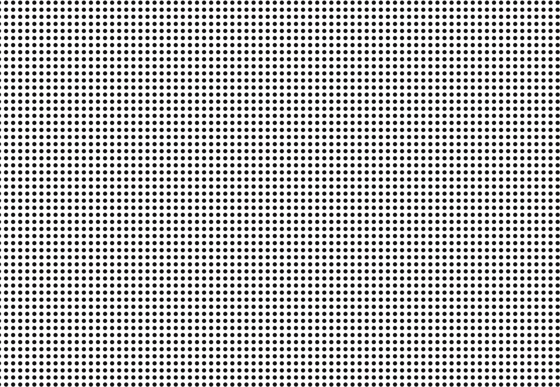 Ilustracja przedstawiająca punkty wykonane komputerowo. Cały obszar pokryty jest jednolitymi punktami takiej samej wielkości, położonymi w regularnych odstępach.