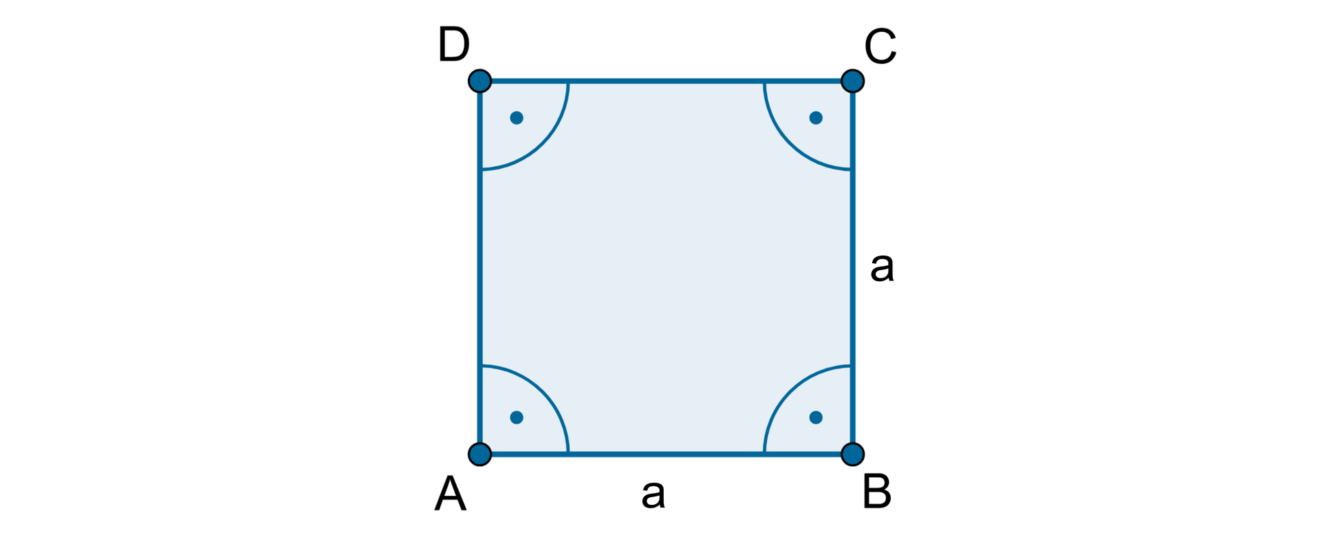 Rysunek kwadratu A B C D.