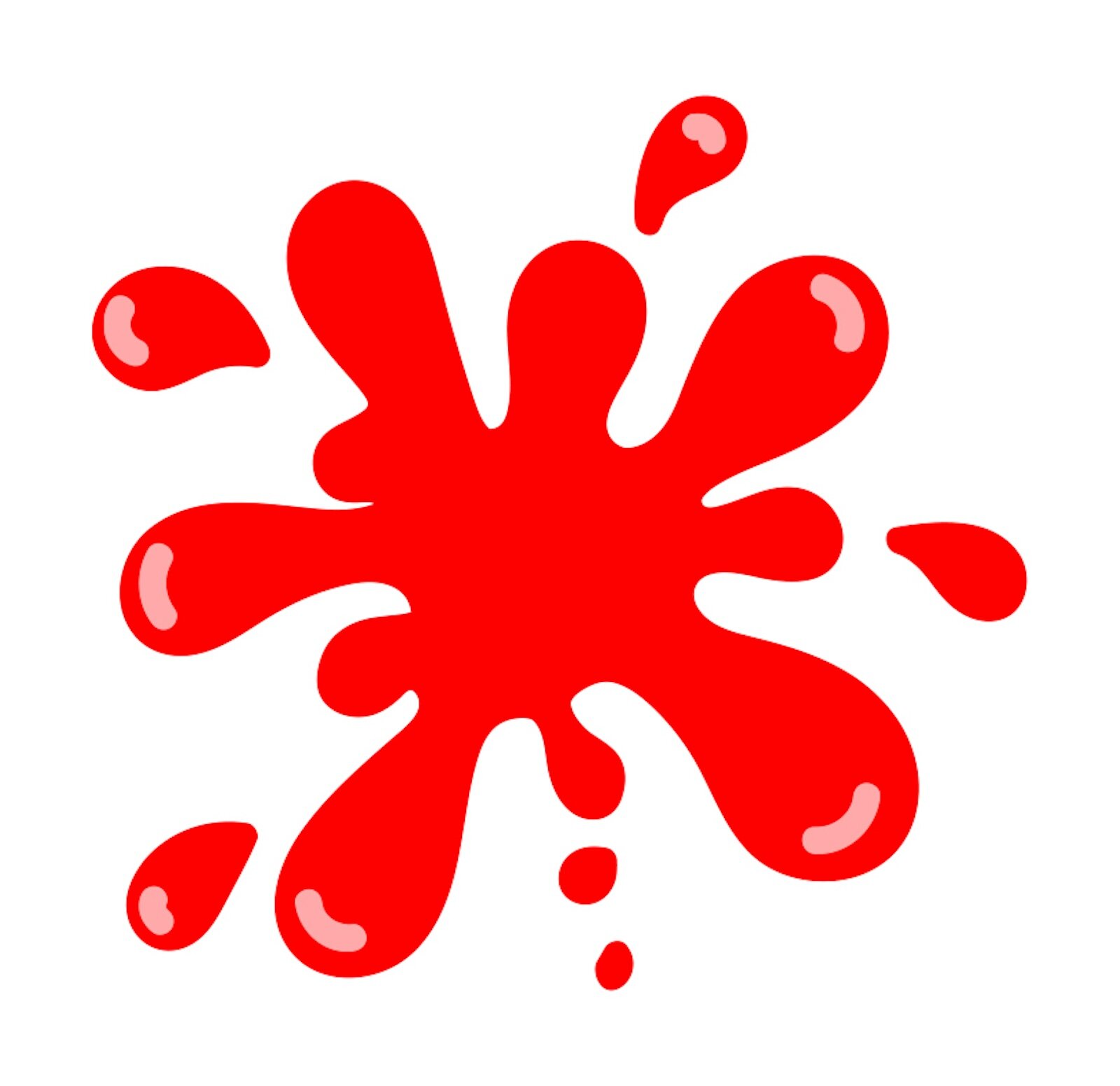 Ilustracja przedstawia czerwony kleks.