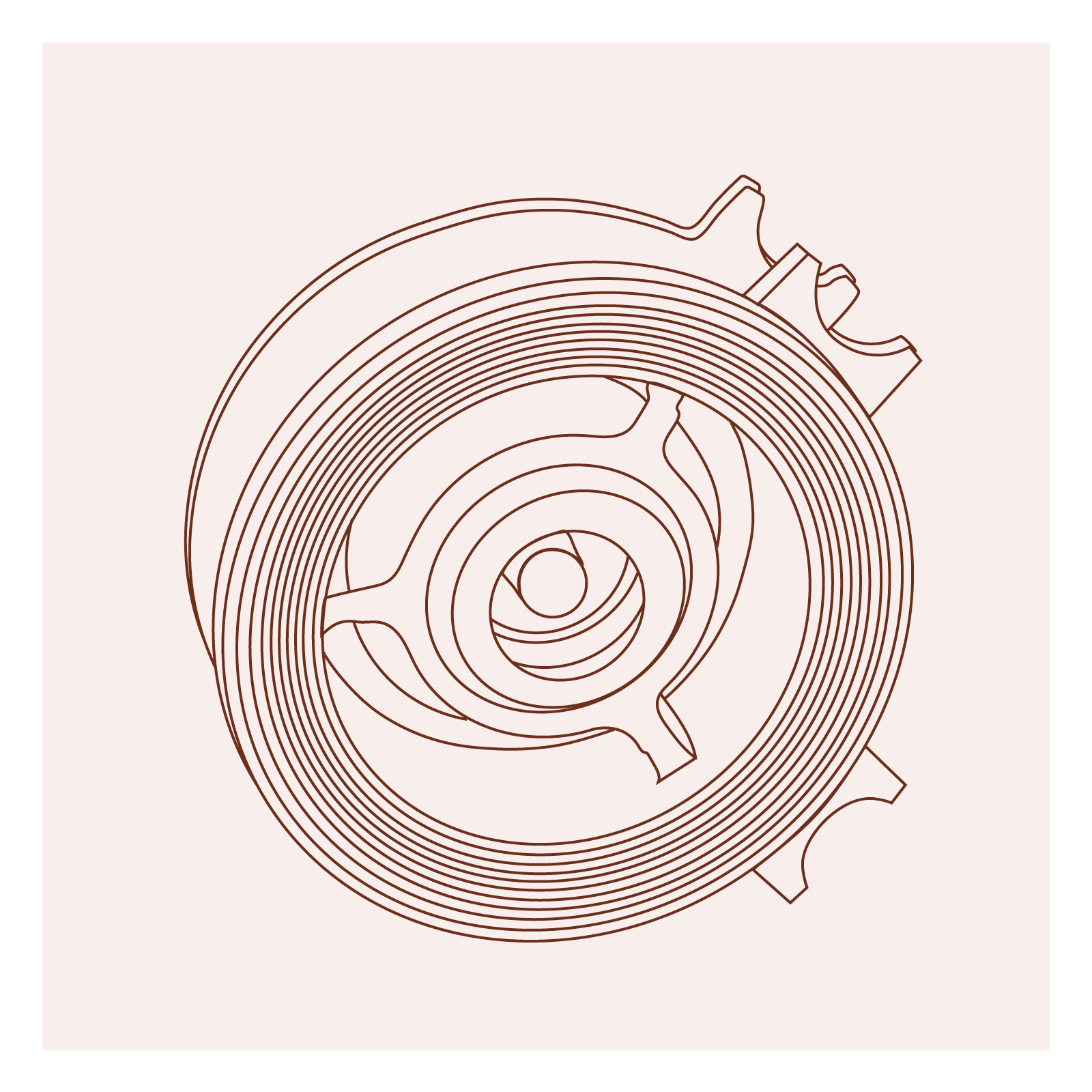 Grafika przedstawia zawór sprężynowy. Widoczny jest walcowaty przedmiot, z otworem w przedniej części, otoczonym koncentrycznymi kołami. Po prawej stronie, u dołu i u góry, para u‑kształtnych wypustek. W otworze widoczne są kolejne koliste elementy.
Opisy obiektów prezentowanych na grafikach są załączone w treści atlasu.