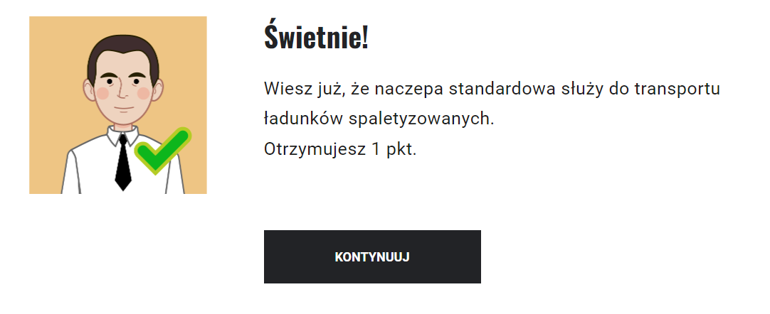 Grafika przedstawia ekran pozytywnej informacji zwrotnej.