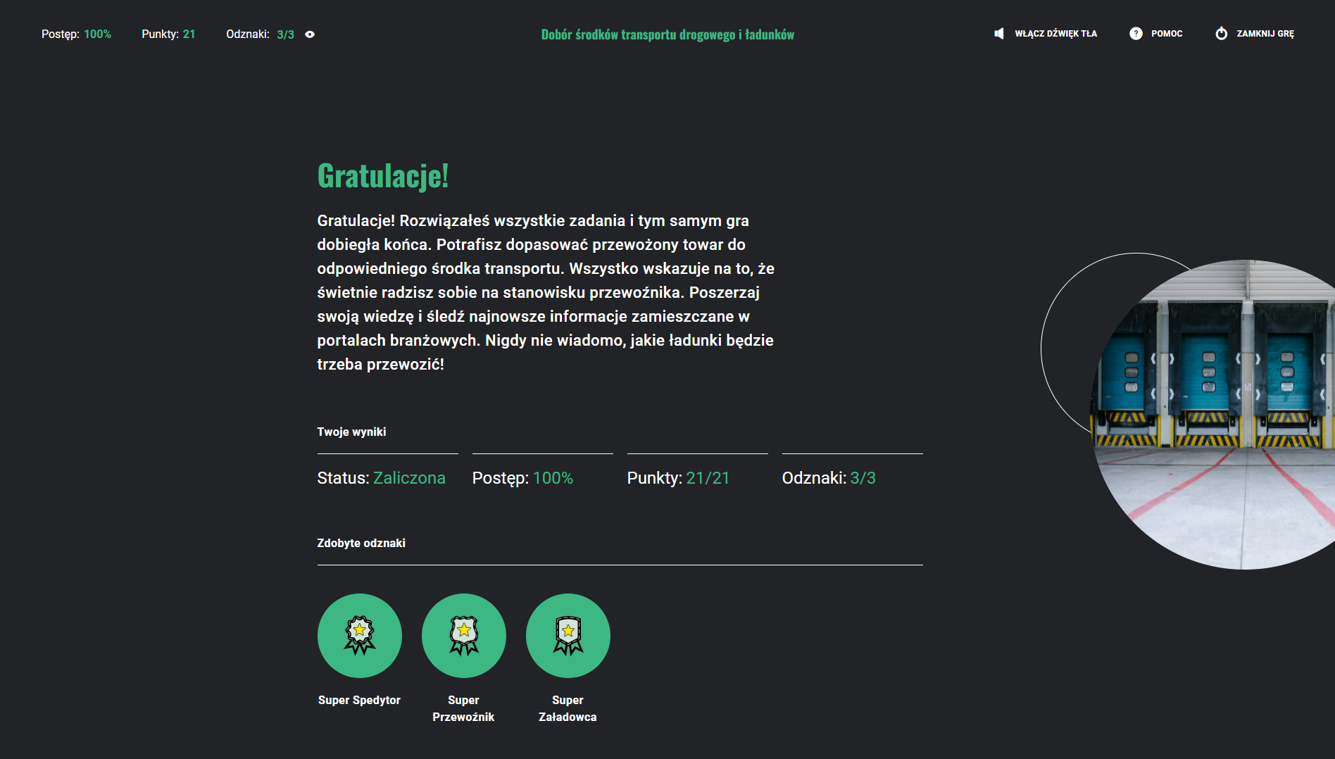 Grafika przedstawia ekran zakończenia gry.