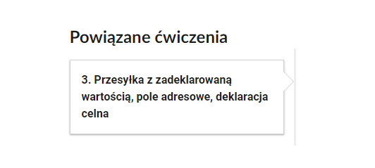 Widok na przykładowe przyciski ćwiczeń powiązanych
