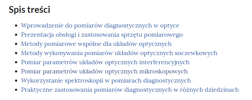 Przykładowy spis treści w atlasie interaktywnym