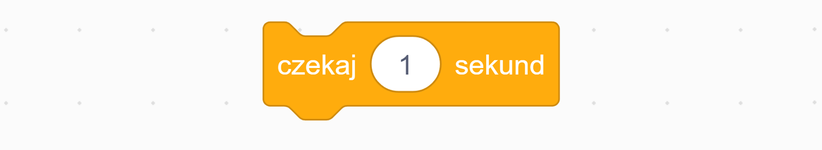 Na zdjęciu przedstawiono pojedynczy blok algorytmu: czekaj.
W bloku algorytmu wpisana jest wartość 1.
