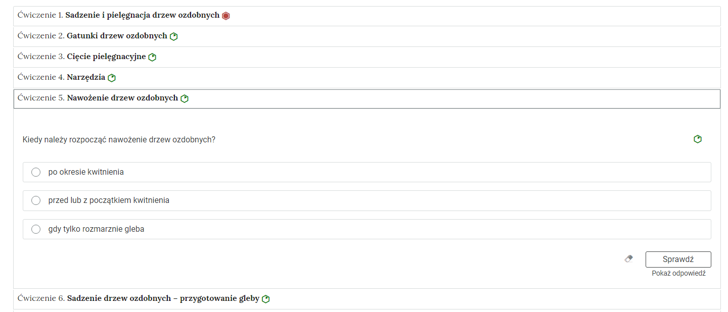 Grafika przedstawia wybrane ćwiczenie piąte. Ćwiczenie jest zatytułowane i ma przypisany poziom łatwy. Poniżej znajduje się treść zadania.