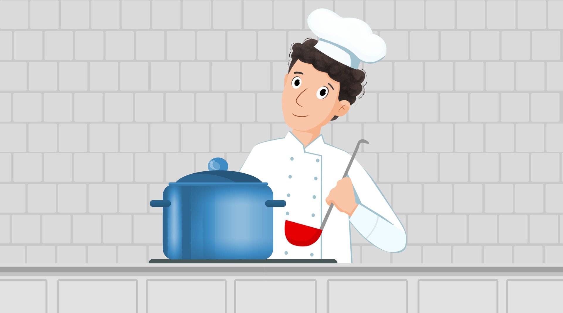 Ilustracja przedstawia kucharza.