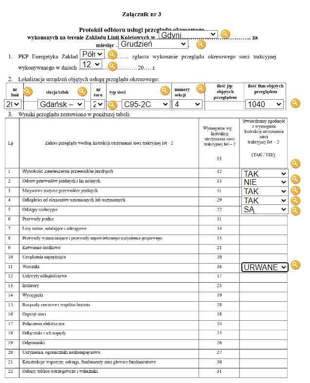 Dokumentacja interaktywna z wypełnionymi polami