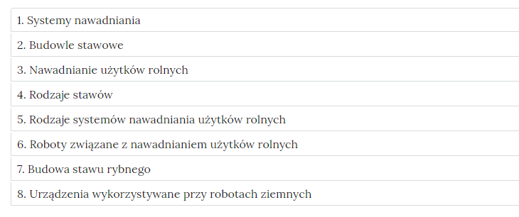 Przykładowy wygląd zakładek z interaktywnymi materiałami sprawdzającymi