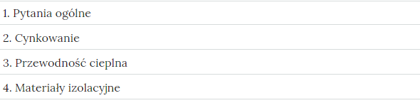 Przykładowy wygląd zakładek zawierających interaktywne materiały sprawdzające