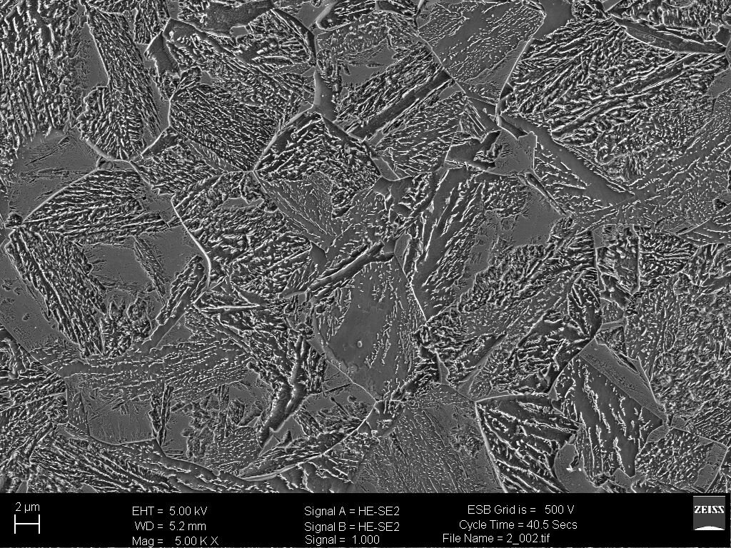 Mikrostruktura bainityczna
Zdjęcie wykonane na mikroskopie SEM