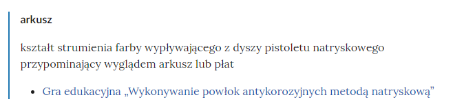 Przykładowe pojęcie w słowniku