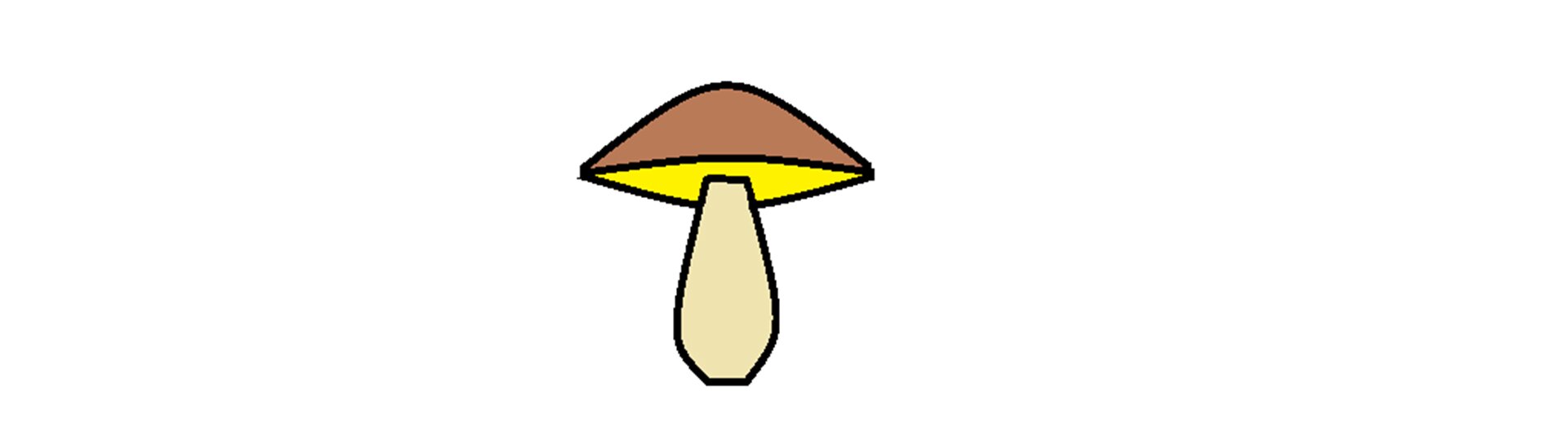 Ilustracja przedstawiająca grzybek wypełniony kolorami