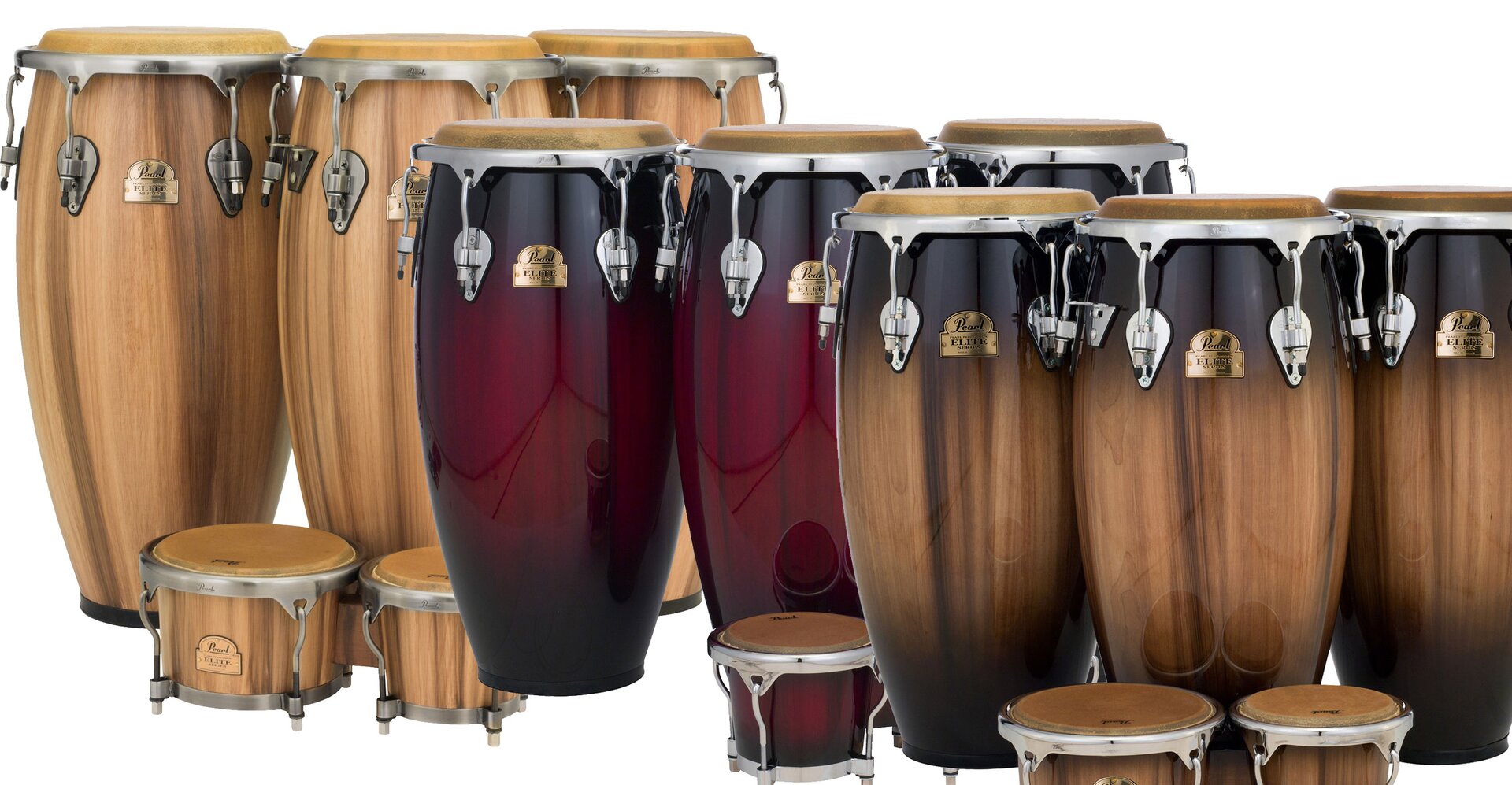 Na zdjęciu konga i bongosy. Konga to wysokie, tuby z naciągniętą na wierzchu membraną. Bongosy to małe bębenki połączone na stałe po dwa.