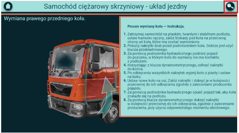 Ekran symulatora po kliknięciu w przycisk z lupką