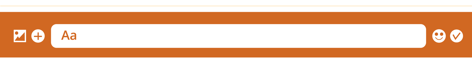 Grafika imitująca pole do wysyłania wiadomości przez komunikator internetowy.