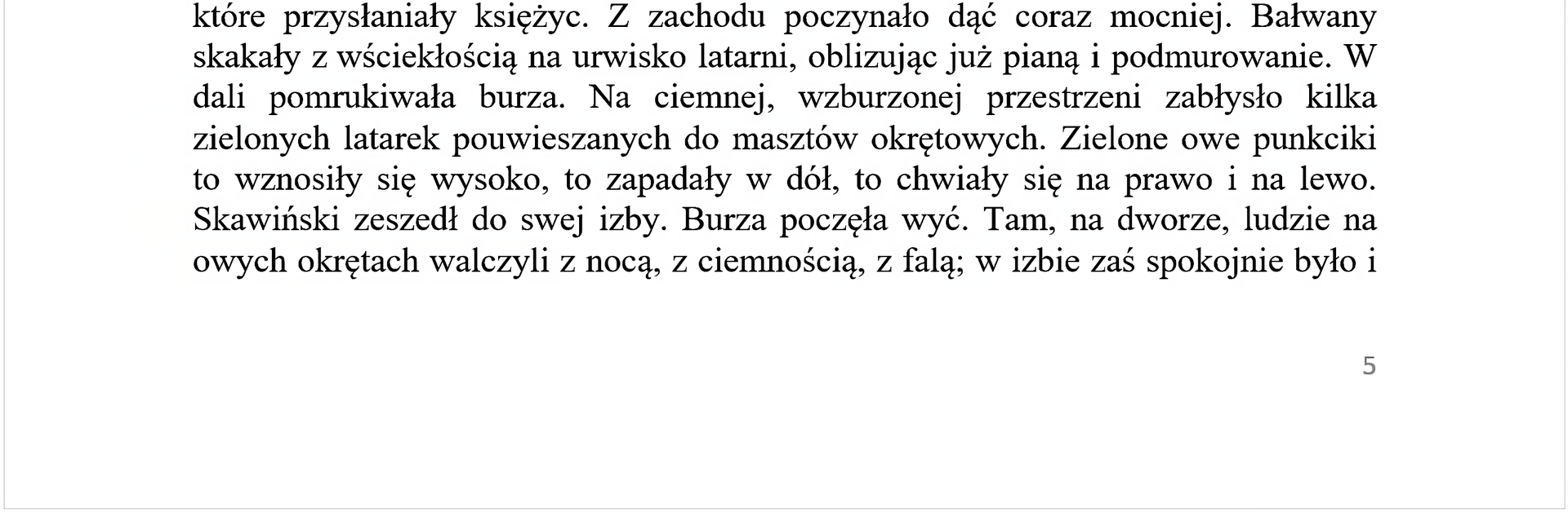 Zrzut ekranu skupia się na dolnej stronie dokumentu, gdzie znajduje się stopka, a w niej numeracja strony.