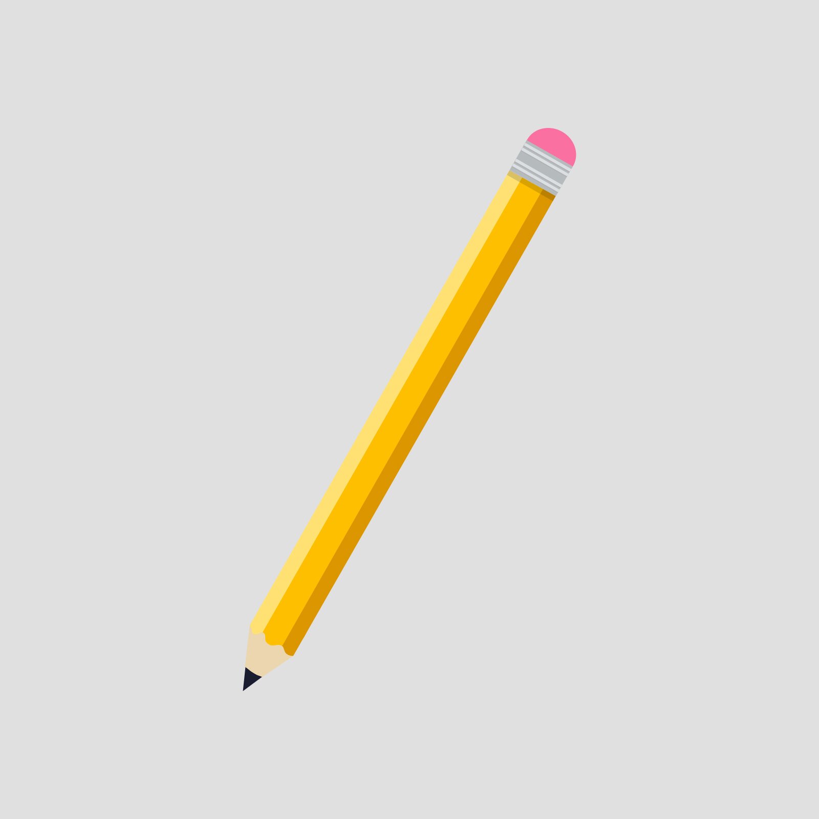 Ilustracja przedstawia żółty ołówek z gumką na końcu. 