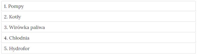 Zdjęcie przedstawia przykładowy wygląd zakładek zawierających interaktywne materiały sprawdzające. Składają się one z prostokątnych paneli umieszczonych jeden pod drugim. Każdy panel posiada numer oraz tytuł, który nawiązuje do zawartego w nim zadania.