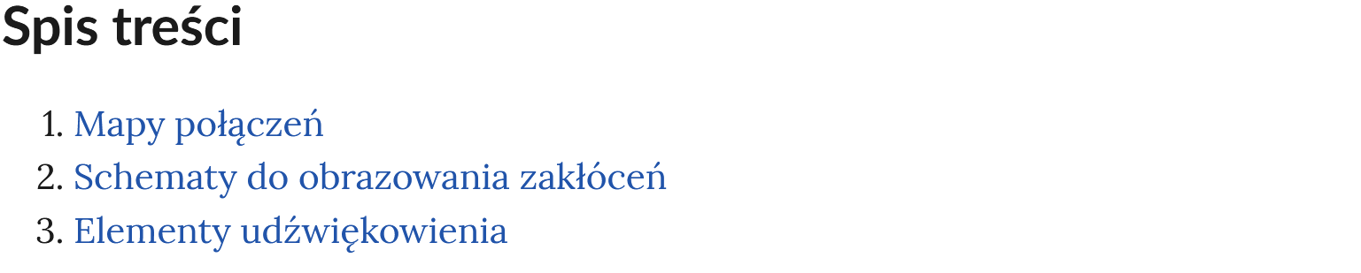 Ilustracja przedstawia spis treści atlasu interaktywnego. Spis składa się z trzech punktów opatrzonych numerami i tytułami nawiązującymi do prezentowanych treści.