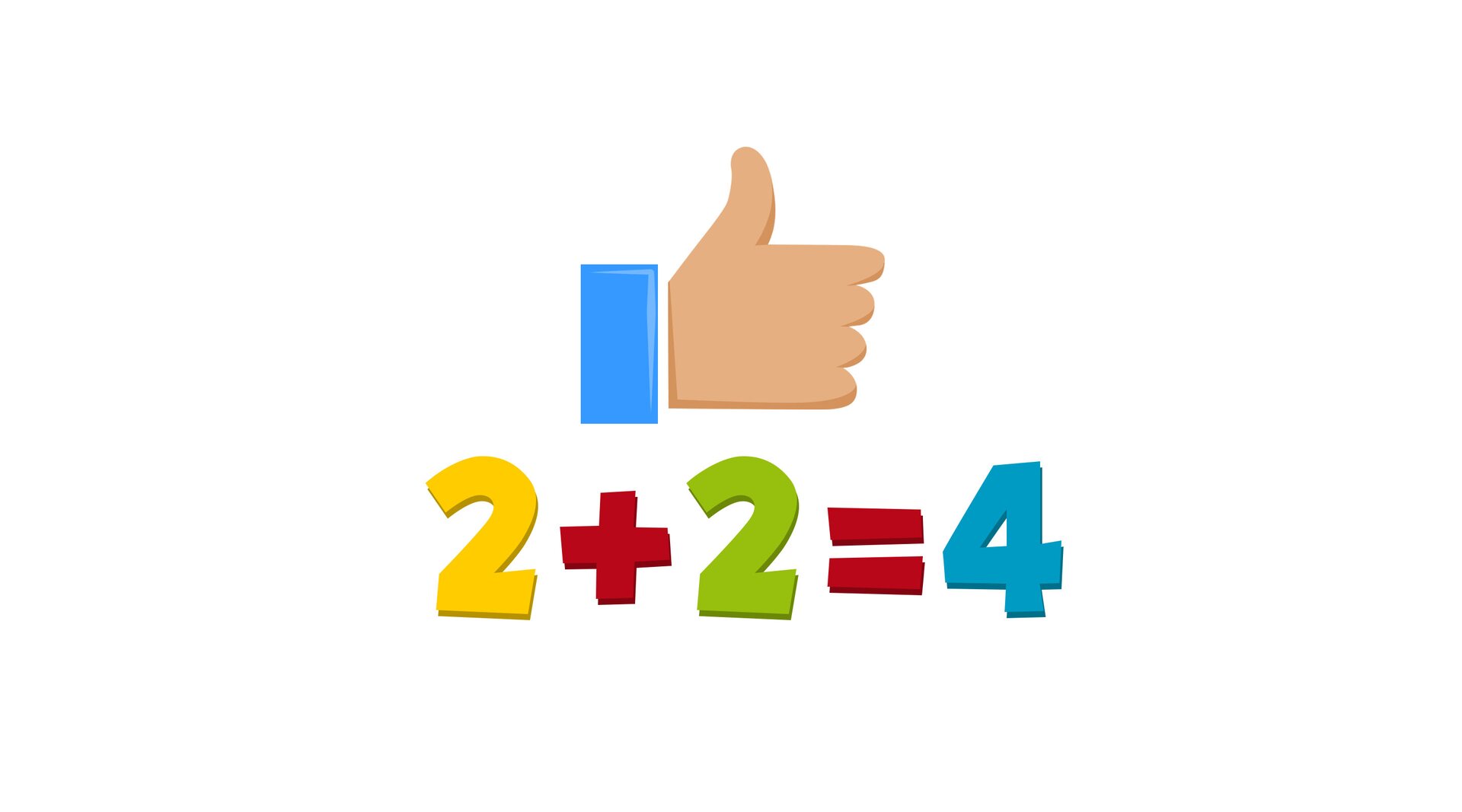Na ilustracji znajduje się działanie matematyczne i kciuk w górę.