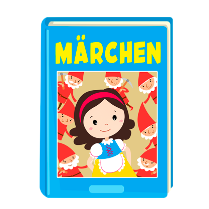 Ilustracja przedstawia książkę o ścieżce i siedmiu krasnoludkach. 