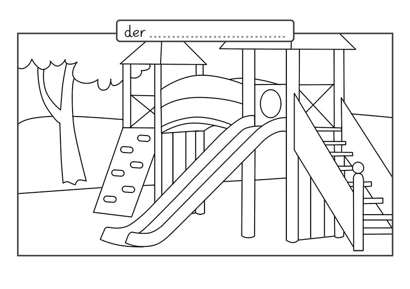 Ilustracja przedstawia plac zabaw.