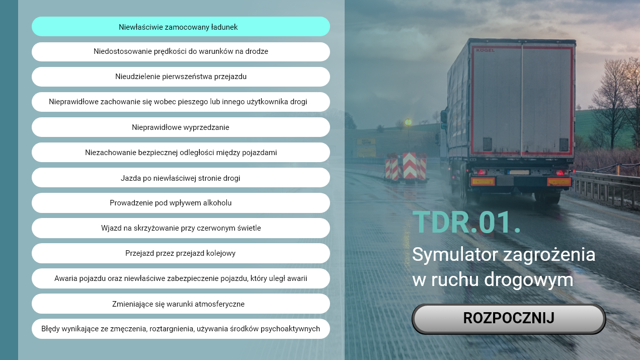 Przykładowy ekran w symulatorze