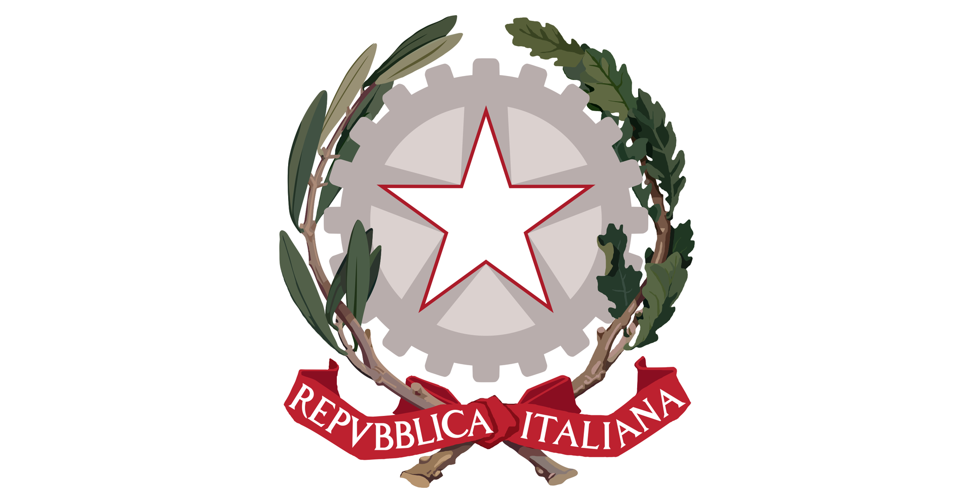 Zdjęcie przedstawia włoskie godło. Na godle znajduje się napis: Repubblica Italiana.