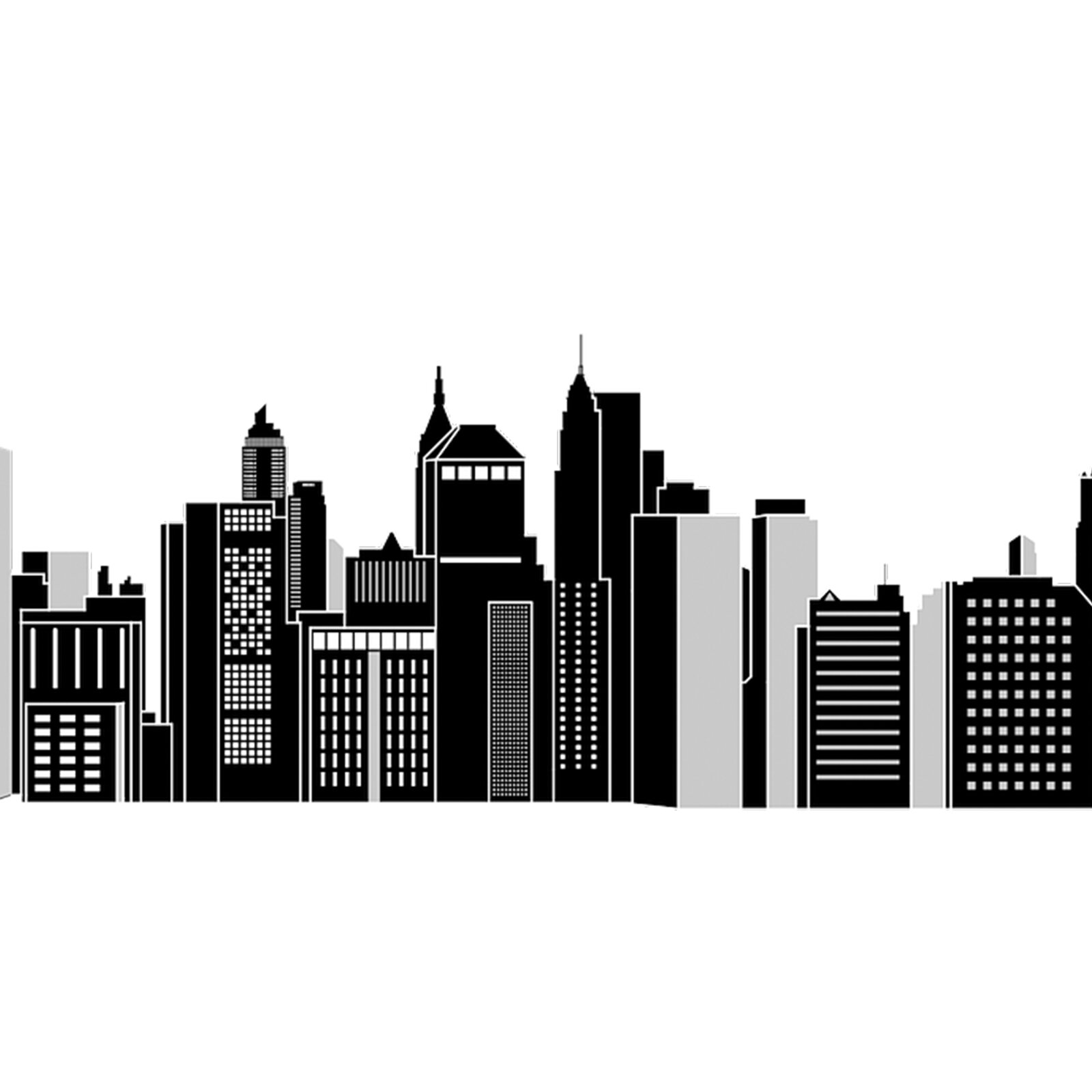 Grafika przedstawia wysokie budynki dużego miasta.