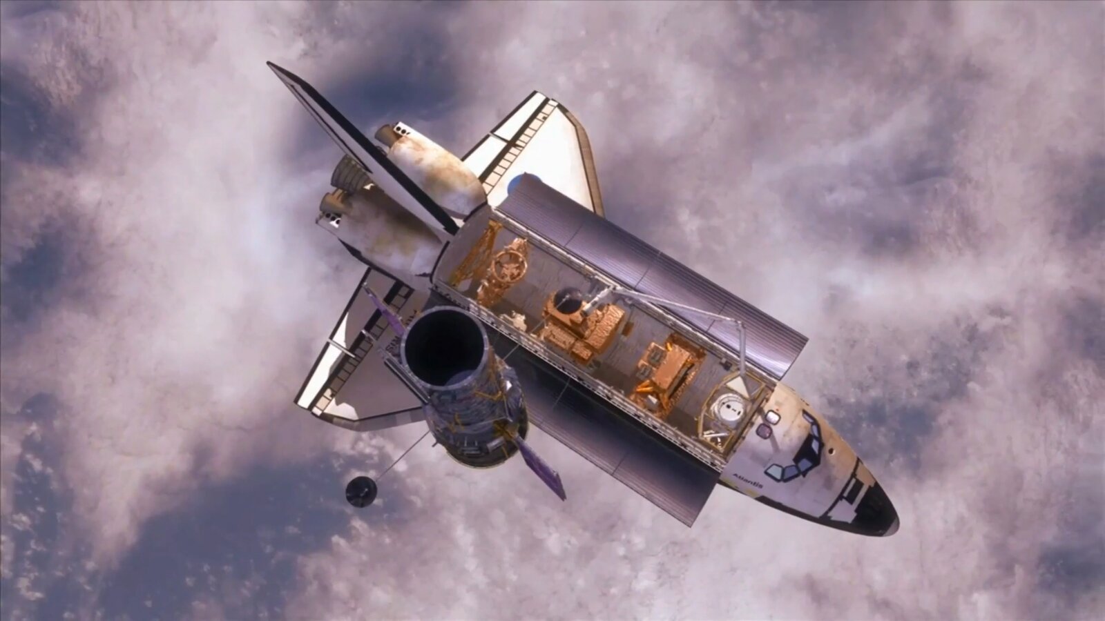 Ilustracja przedstawia schemat statku wynoszącego satelity na orbitę.