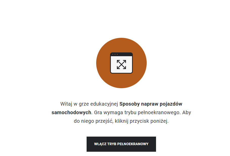 Ekran początkowy gry