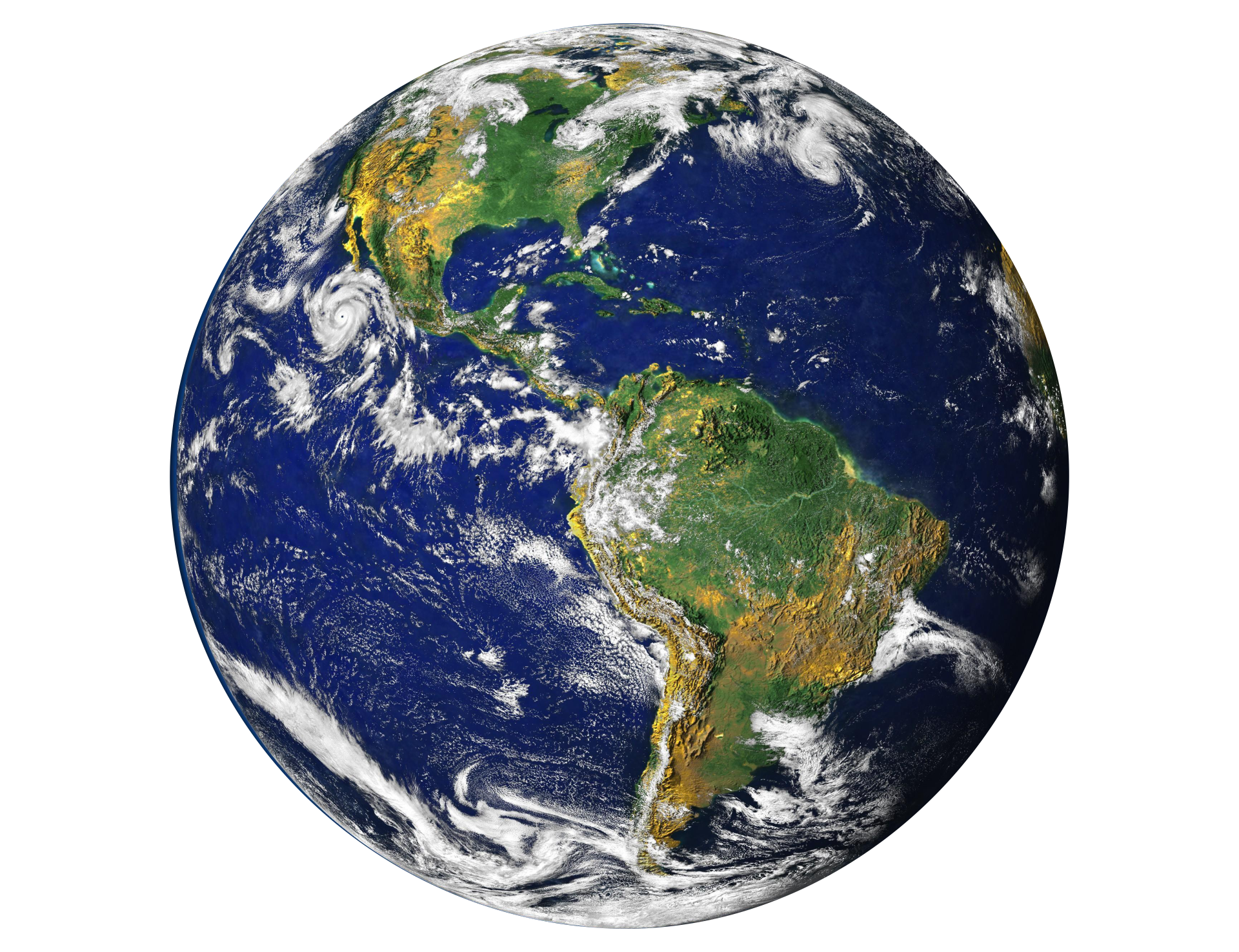 Ilustracja. Białe tło. Na środku glob ziemski. Widoczna jest cała Ameryka Południowa, Środkowa i duża część Północnej.