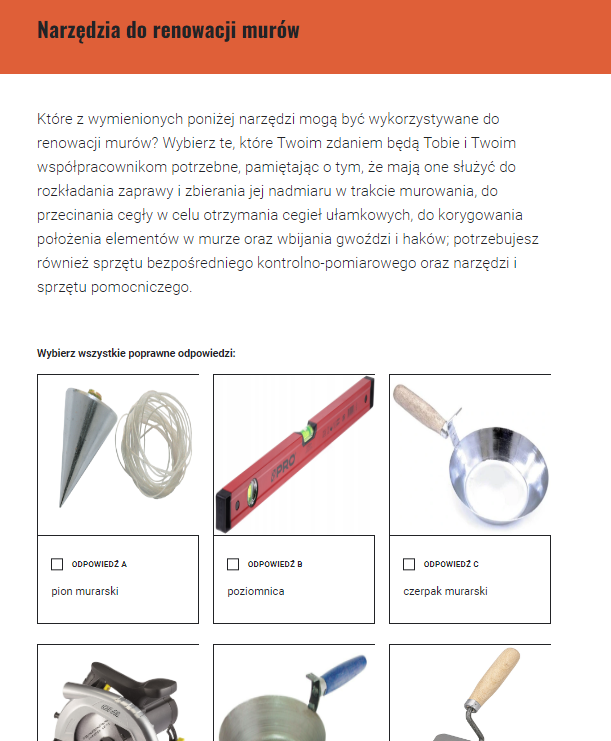 Przykładowy ekran pytania