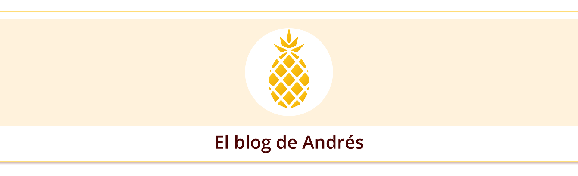 Ilustracja imituje basek bloga z ananasem na środku. Widoczny jest tytuł: El blog de Andrés. 