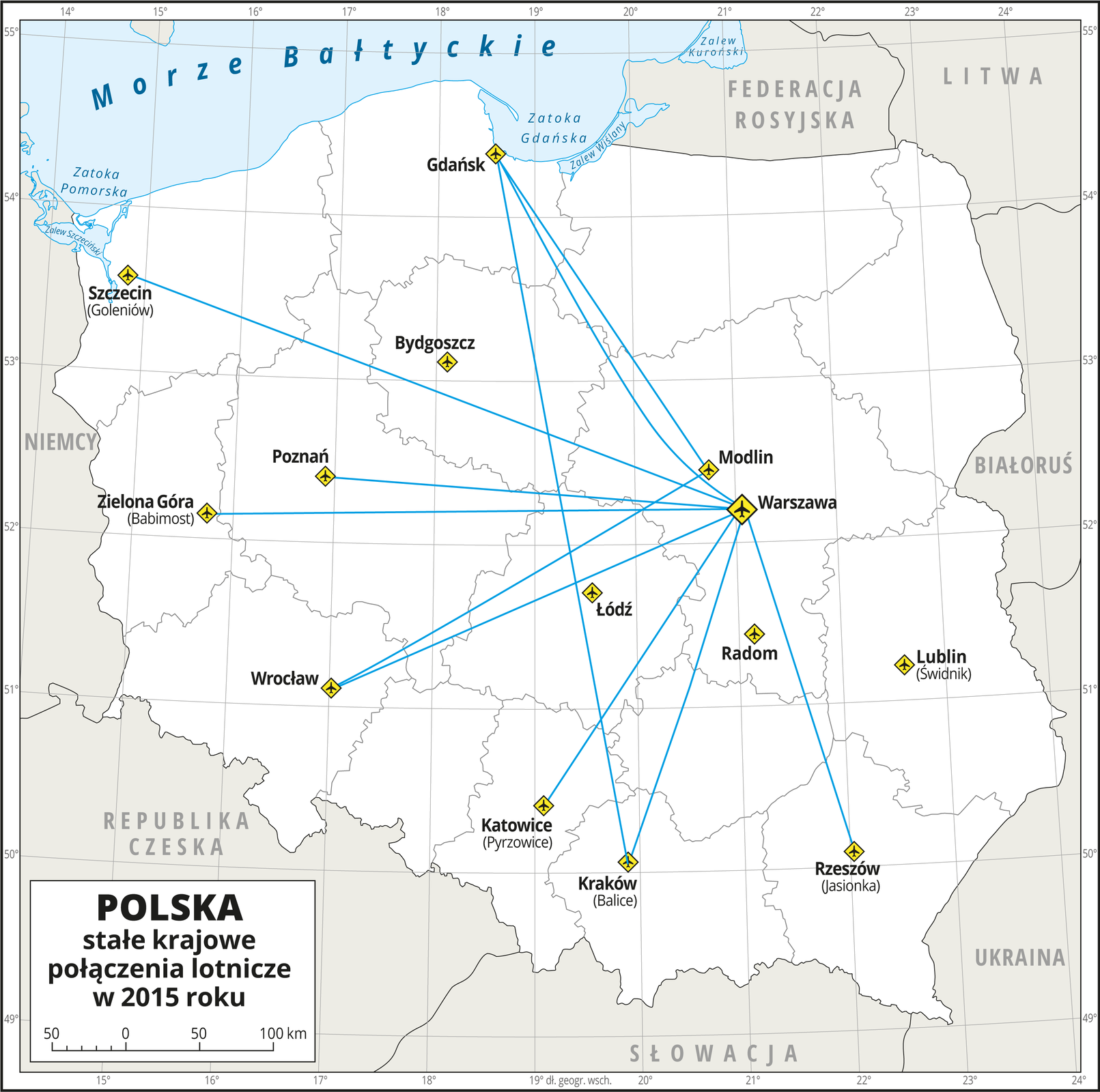 Polska – aktualne połączenia lotnicze