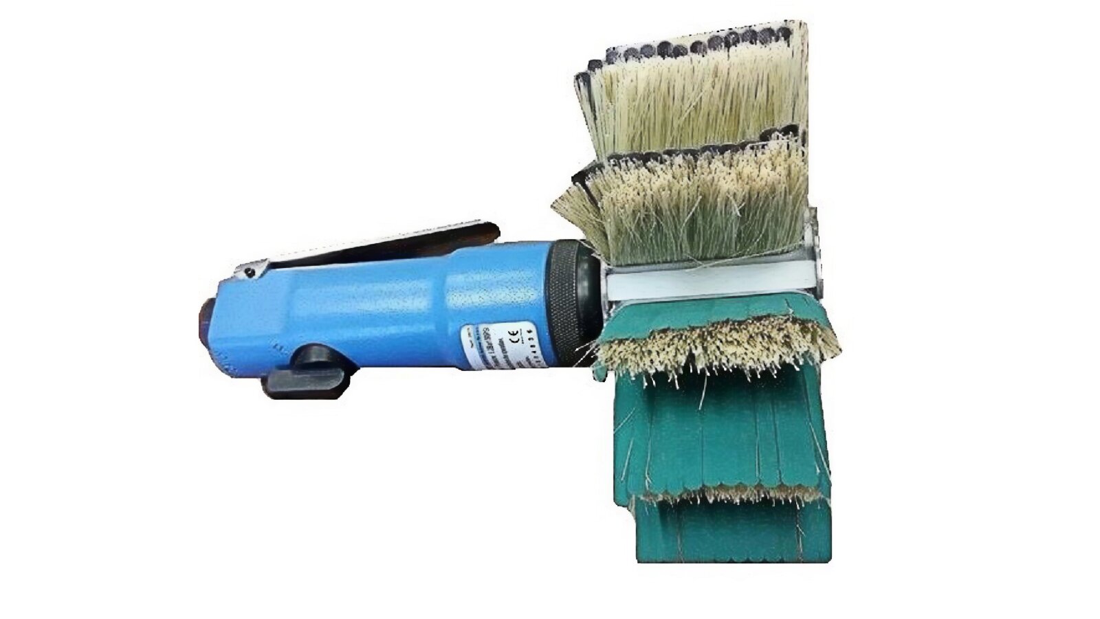 Na zdjęciu widoczna jest polerka. Narzędzie to wyposażone jest w uchwyt oraz osadzoną na nim głowicę, na której znajdują się szczotki. Po włączeniu głowica obraca się, umożliwiając polerowanie powierzchni poddawanej renowacji.